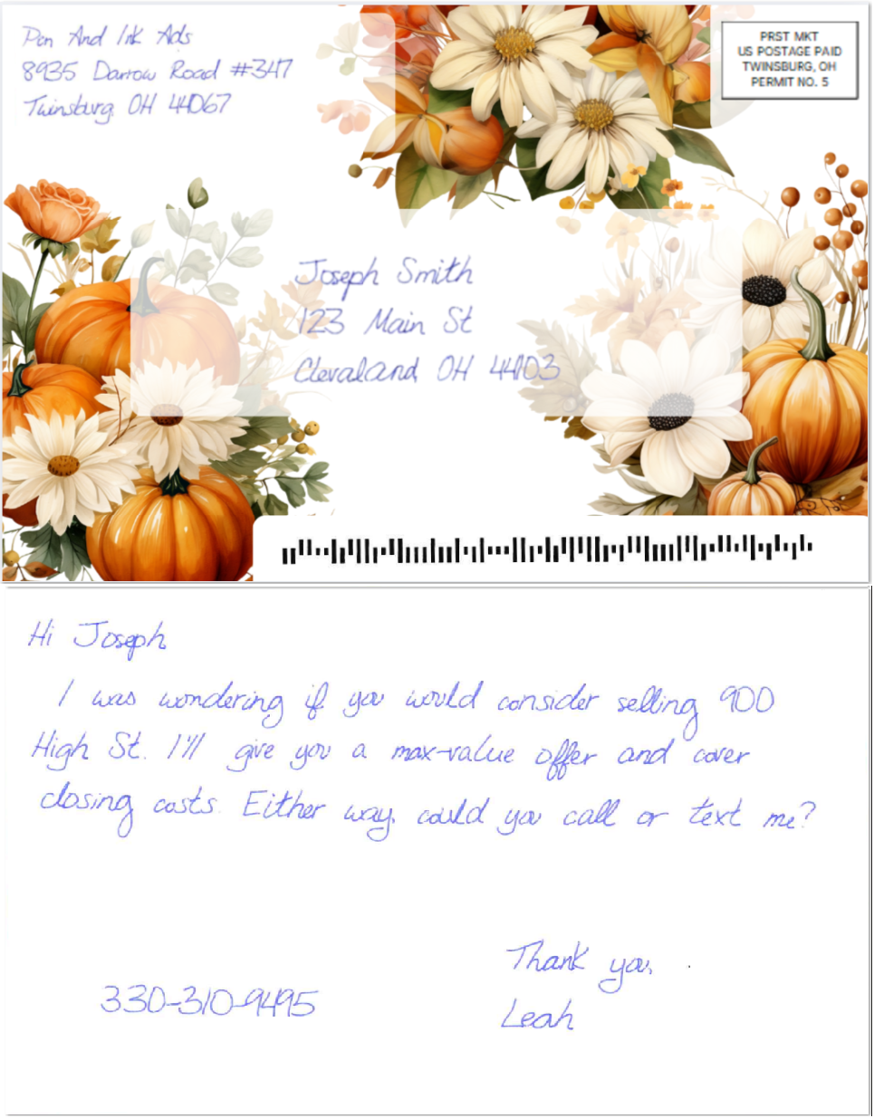 Vivid Fall Handwritten Card
